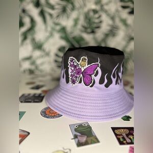 OS Purple and Black bucket hat | hand sewn on patch